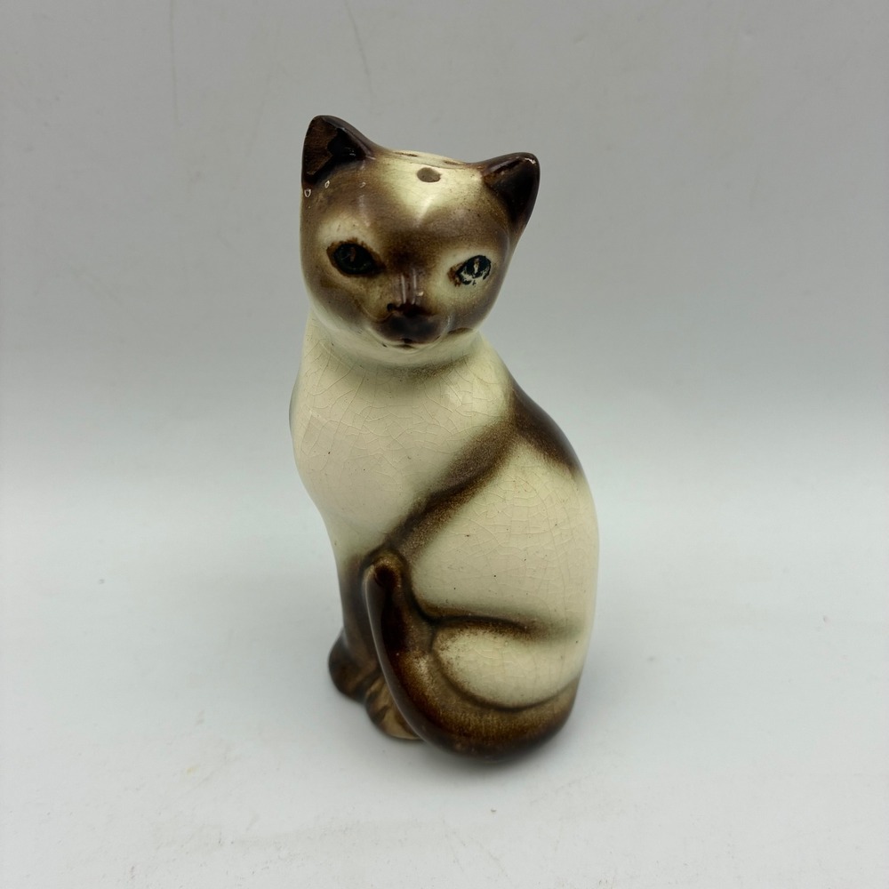 Vintage Siamese‎ Cat Ceramic Shaker Made in Japan 4 Inch Mid Century Modern MCM
